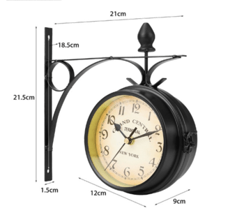 Wall Mount Double Sided Station Clock