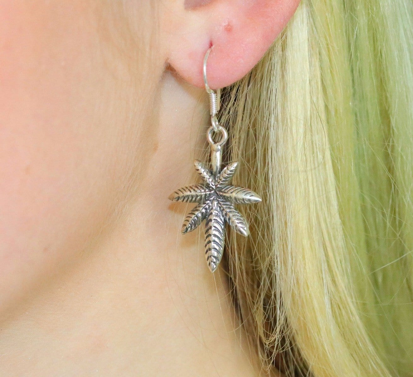 Sterling silver fern leaf earrings