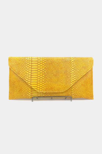 Snake Skin Envelope Clutch and Shoulder Bag