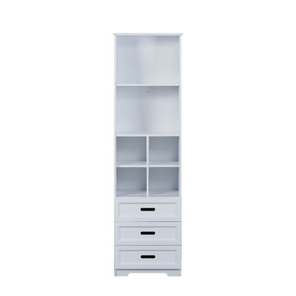 Tall white bookcase with toy storage  | Kids bookcase