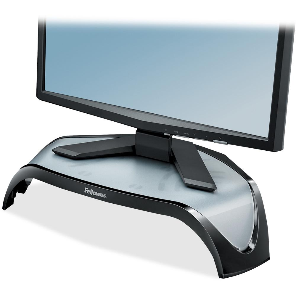 Fellowes Smart Suites&trade; Corner Monitor Riser - Up to 21" Screen Support - 40 lb Load Capacity - Flat Panel Display Type Supported - 5.1" Height x 18.5" Width x 12.5" Depth - Desktop - Acrylonitri