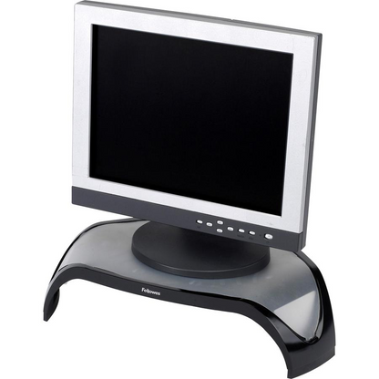 Fellowes Smart Suites&trade; Corner Monitor Riser - Up to 21" Screen Support - 40 lb Load Capacity - Flat Panel Display Type Supported - 5.1" Height x 18.5" Width x 12.5" Depth - Desktop - Acrylonitri