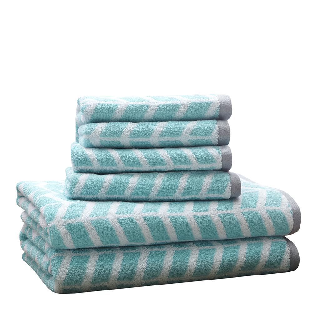 100% Cotton Jacquard 6pcs Towel Set,ID91-525