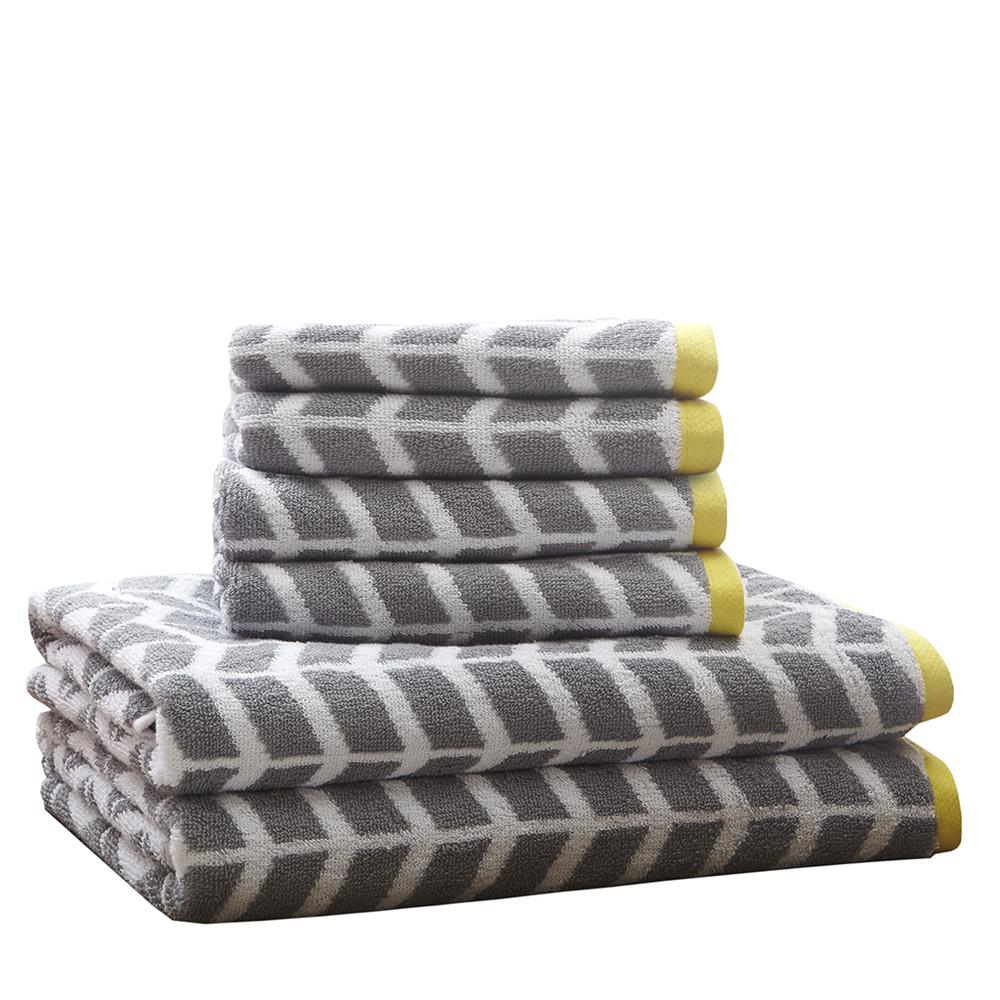 100% Cotton Jacquard 6pcs Towel Set,ID91-525