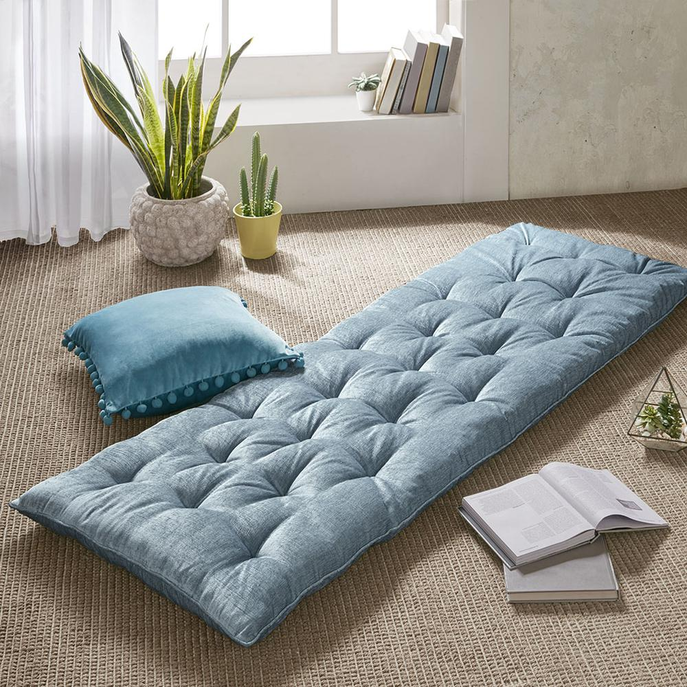 100% Polyester Chenille Long Floor Cushion, 27"W x 74"L, Grey