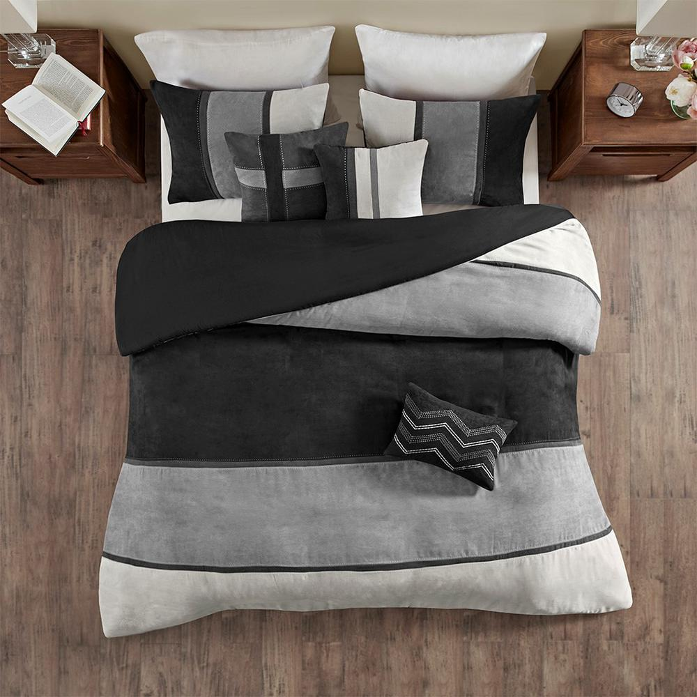 100% Polyester 6 Piece Faux Suede Duvet Set, MP12-7487