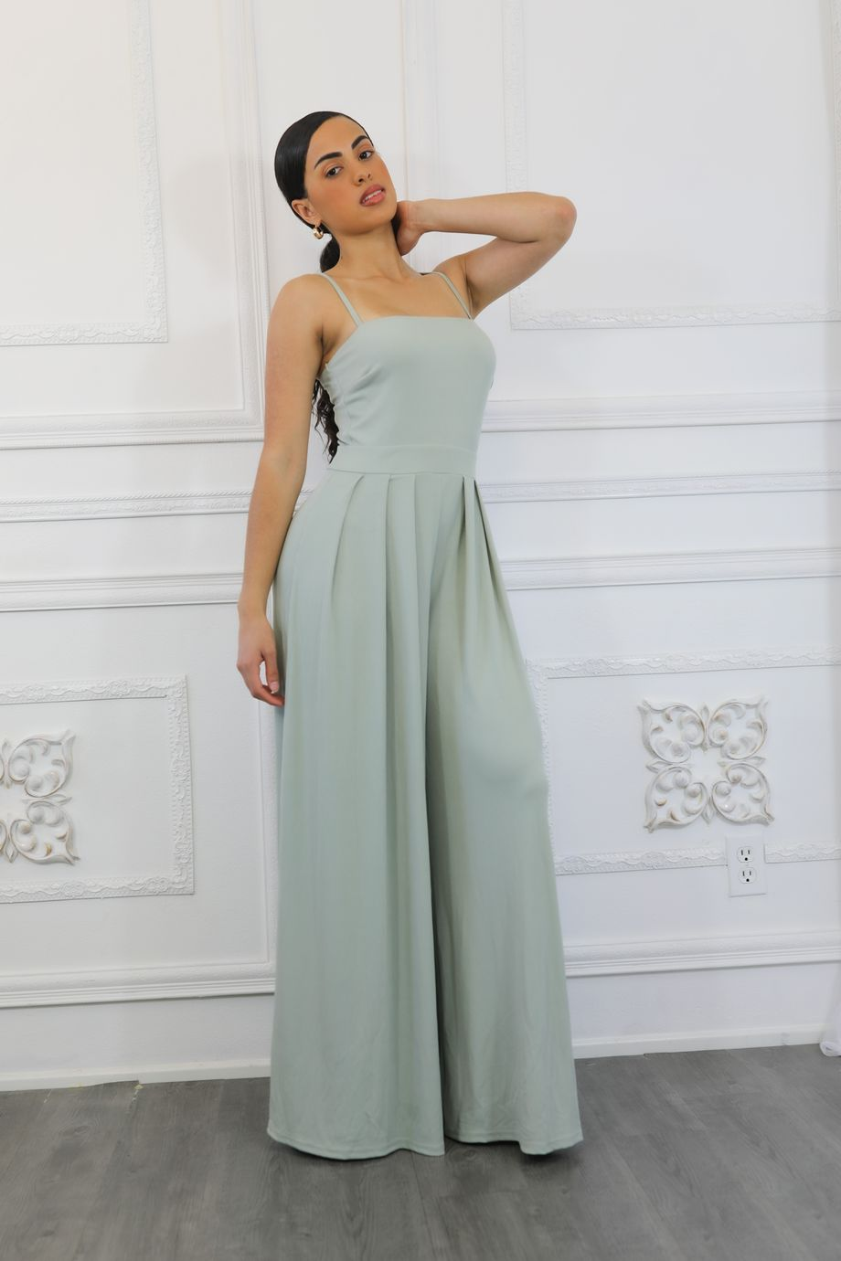 Trendy Solid Cami Wide Jumpsuit