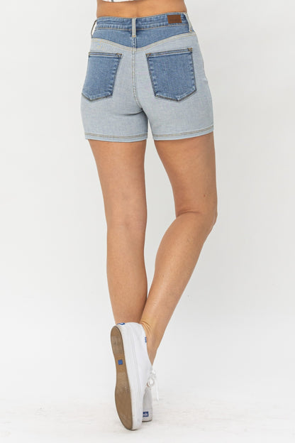 Judy Blue Full Size Color Block Denim Shorts