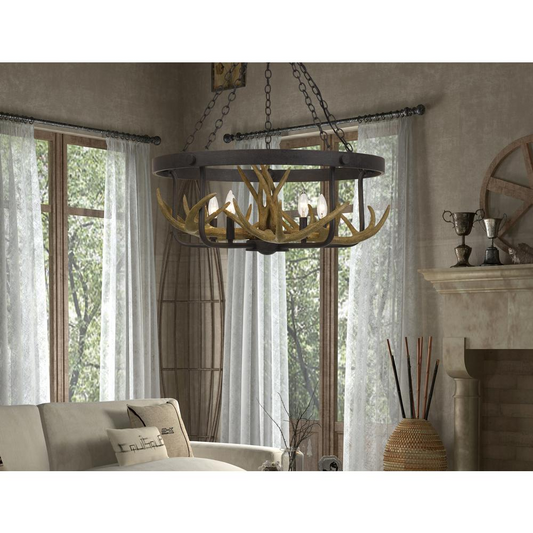 Angelo 60W X 5 Metal Antler Chandelier