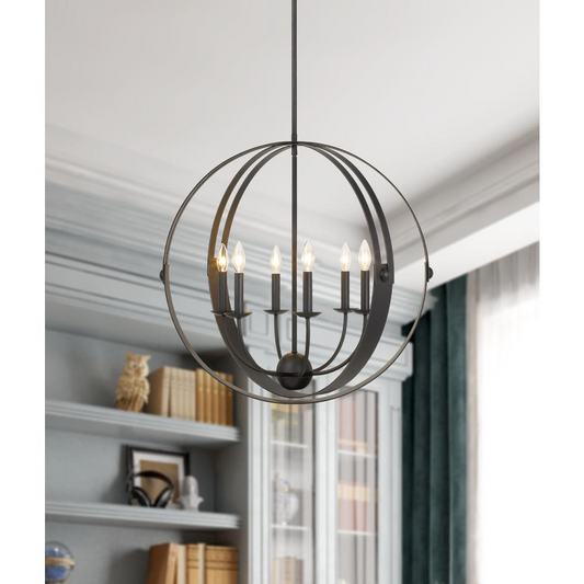 60W X 6 Valais Metal Chandelier