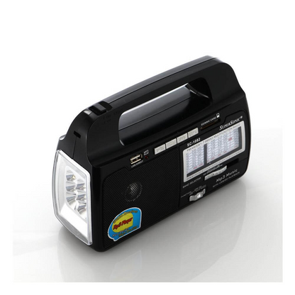 Supersonic 9 Band AM/FM/SW1-7 Portable Radio with Built-In Torch Light