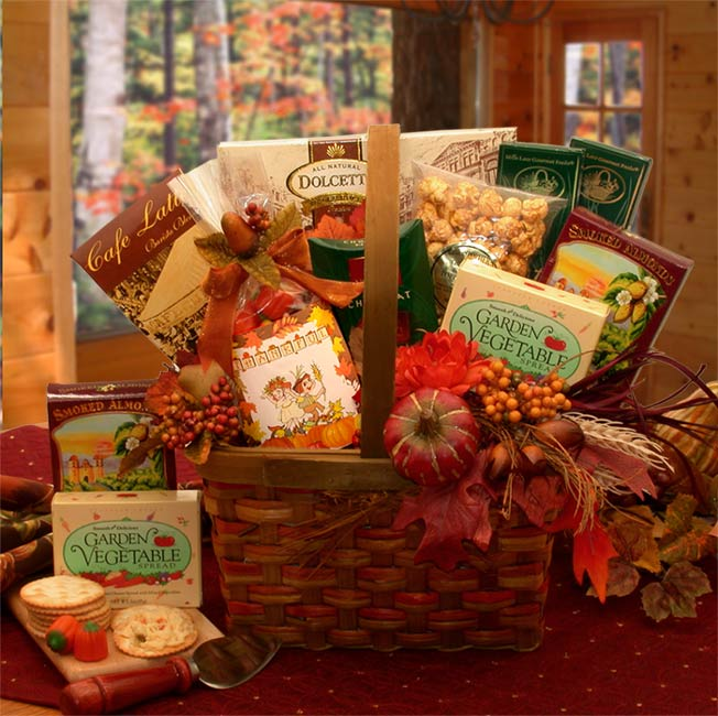 Harvest Blessings Gourmet Fall Gift Basket - Thanksgiving gift basket - Fall gift basket