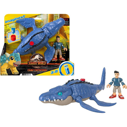 Fisher-Price Imaginext Jurassic World Camp Cretaceous Mosasaurus & Kenji Figure