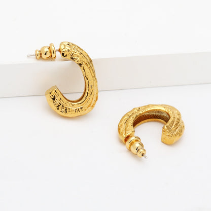 Gold-Plated C-Hoop Earrings