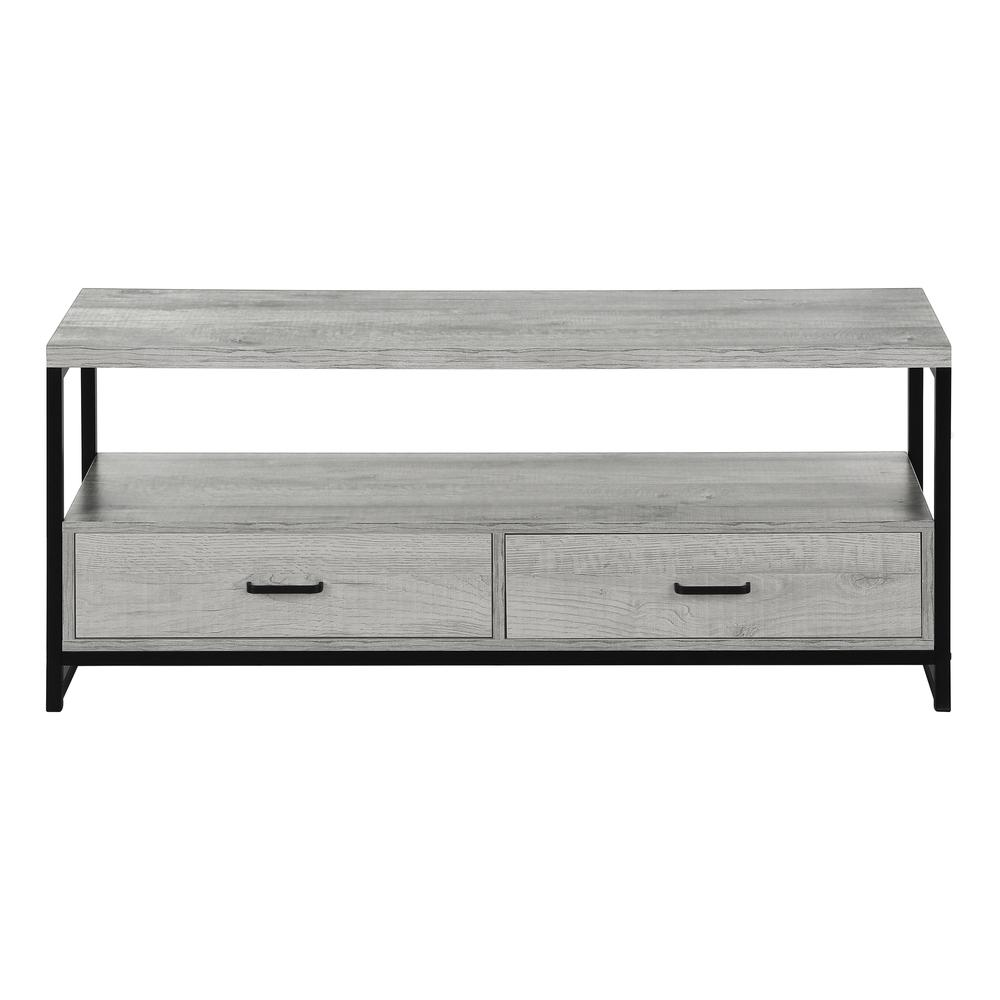 Tv Stand - 48"L, Grey In Black Metal