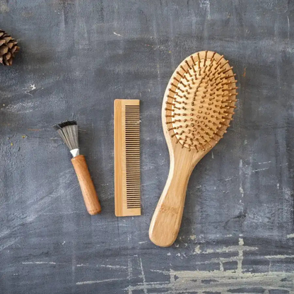 Bamboo Hair Brush Set