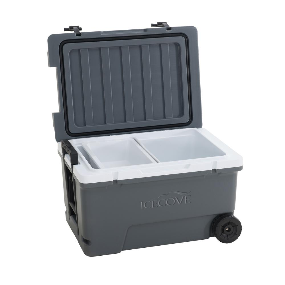 Louie 60-Quart Insulated Portable Rolling Ice Chest Solar Cooler with Wheels