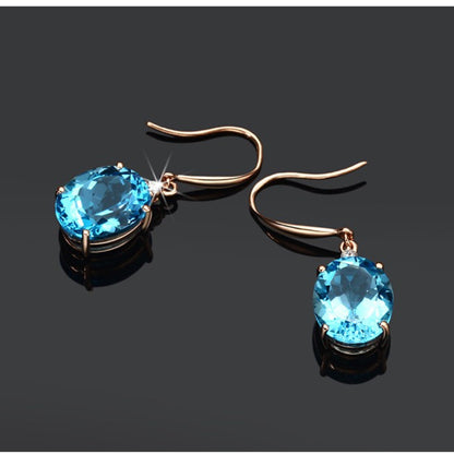 Rose Gold-Plated Artificial Gemstone Earrings